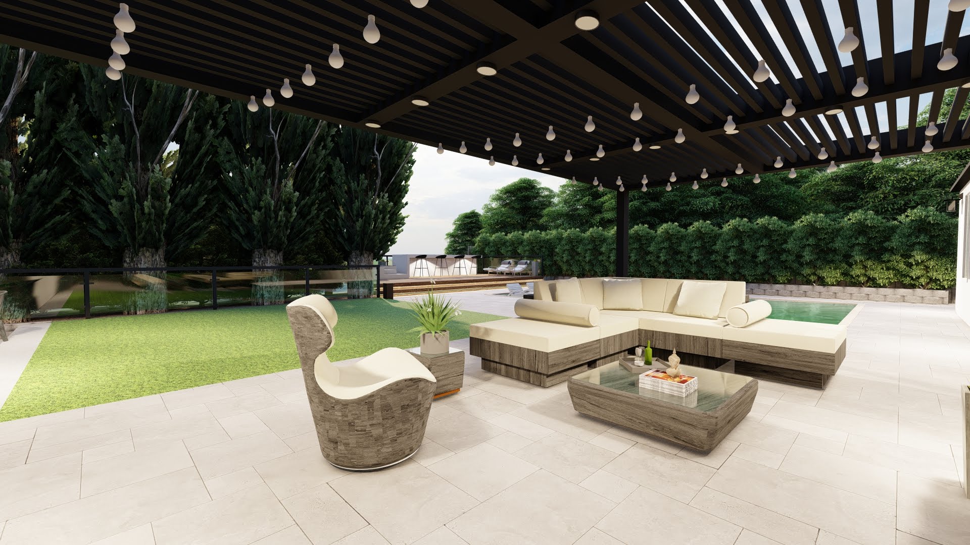 Outdoor Sitting Area Design in Woodland Hills, CA