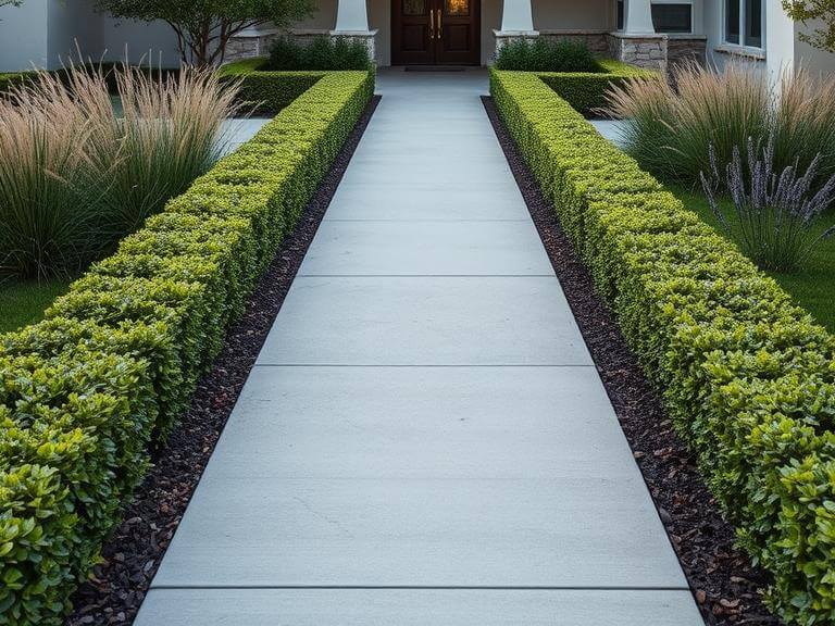 Clean Line Entry Path with Planting