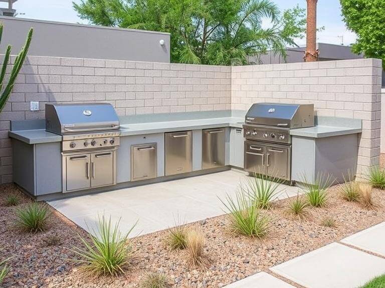 Modern Outdoor Kitchen with Clean Lines