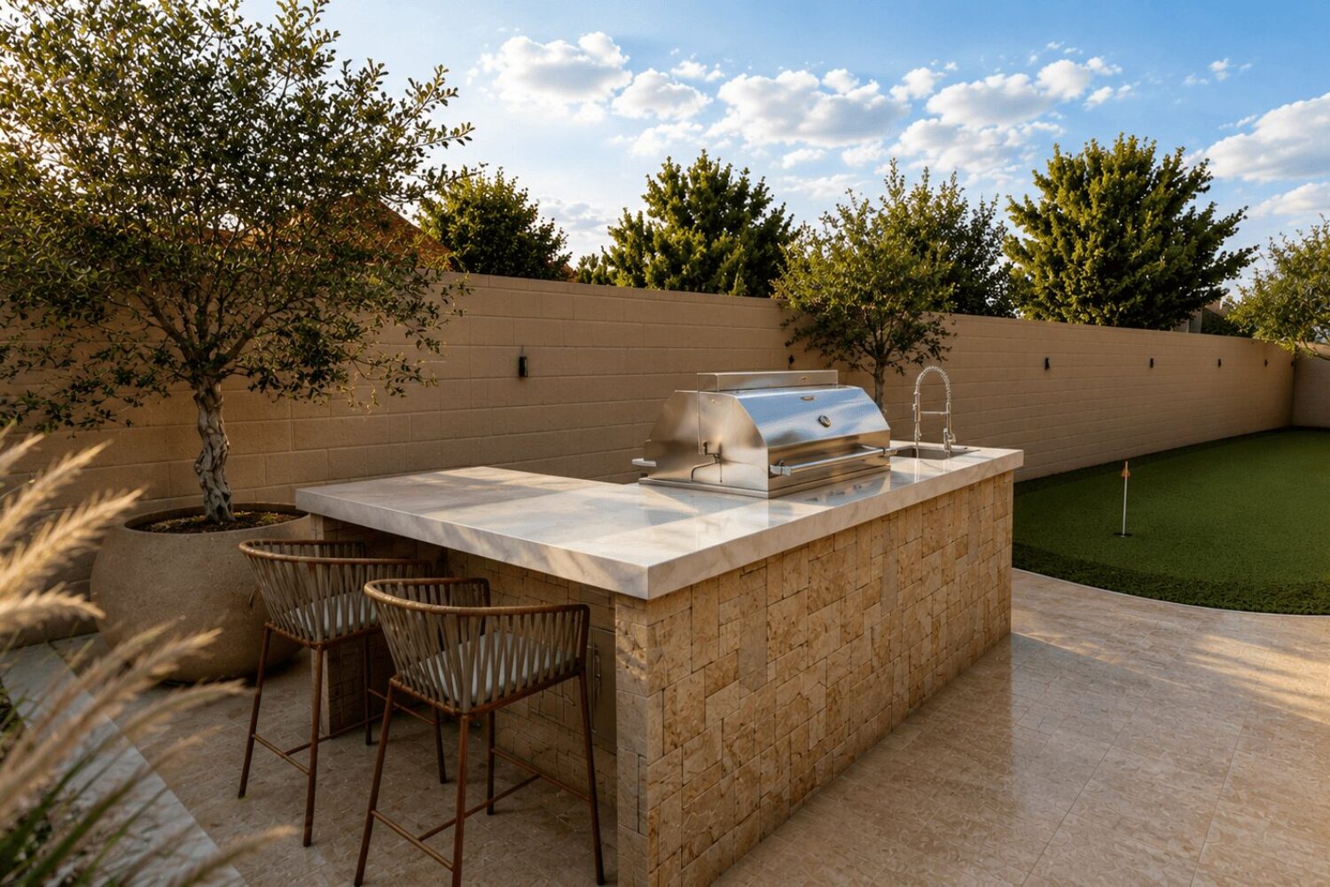 Backyard design in Indio, CA
