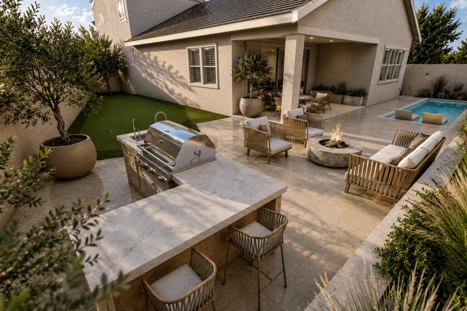 Backyard design in Indio, CA