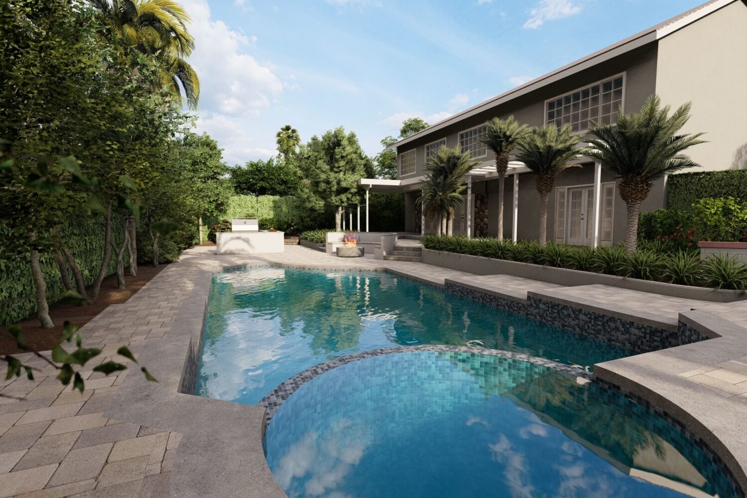 Backyard design in Upland, CA
