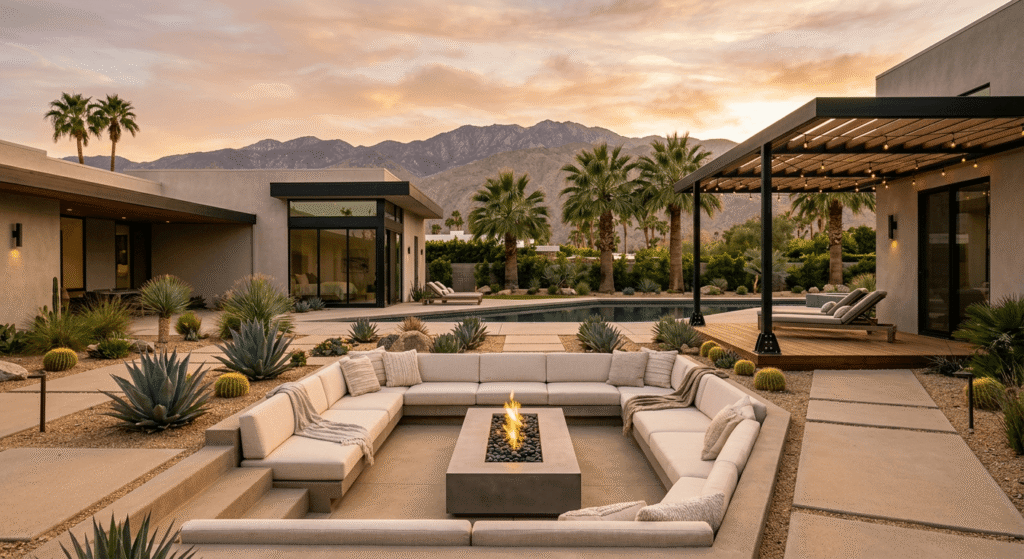 modern backyard in Palm Springs, CA