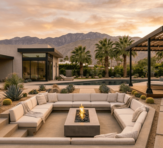 modern backyard in Palm Springs, CA