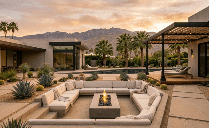 modern backyard in Palm Springs, CA