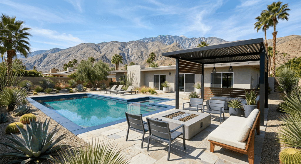 modern backyard in Palm Springs, CA